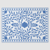 White Blue Traditional Bone Inlay Decoupage Paper 薄葉紙 (正面)