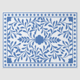 White Blue Traditional Bone Inlay Decoupage Paper 薄葉紙