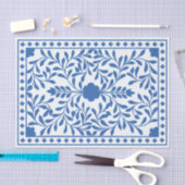White Blue Traditional Bone Inlay Decoupage Paper 薄葉紙 (クラフト)
