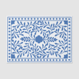 White Blue Traditional Bone Inlay Decoupage Paper 薄葉紙