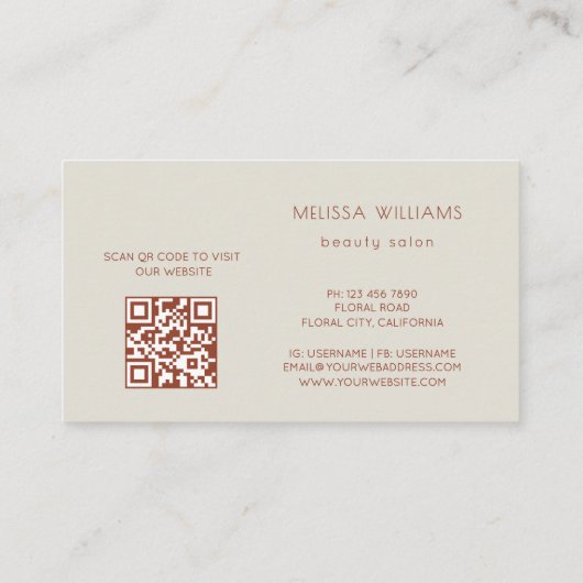 White Blush 3D Flowers 名刺 (裏面)