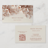 White Blush 3D Flowers 名刺 (正面/裏面)