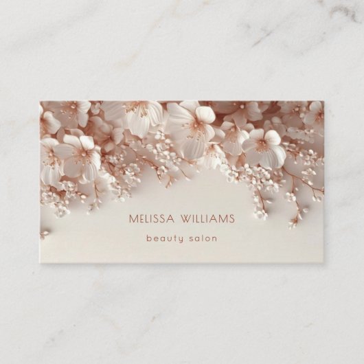White Blush 3D Flowers 名刺 (正面)