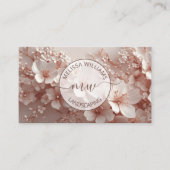 White Blush 3D Flowers Logo Initials 名刺 (正面)