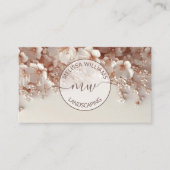 White Blush 3D Flowers Logo Initials 名刺 (正面)
