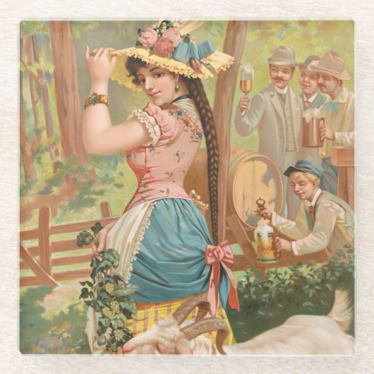 White Bock (1889) by Henry Jerome Schile ガラスコースター (正面)