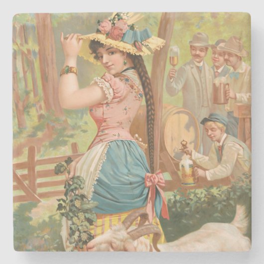 White Bock (1889) by Henry Jerome Schile ストーンコースター (正面)