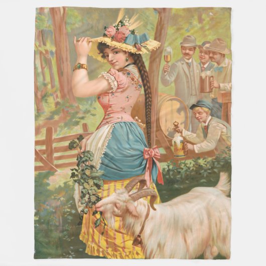 White Bock (1889) by Henry Jerome Schile フリースブランケット (正面)