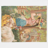 White Bock (1889) by Henry Jerome Schile フリースブランケット (正面(横))