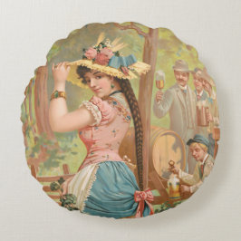 White Bock (1889) by Henry Jerome Schile ラウンドクッション