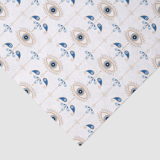 White bohemian retro evil eye pattern 薄葉紙 (詳細)