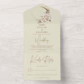White Boho Floral All In One Wedding Invitation オールインワン招待状 (内側)