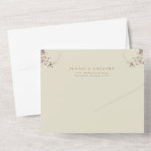 White Boho Floral All In One Wedding Invitation オールインワン招待状 (裏面)