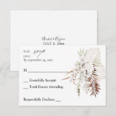 White Boho Floral no Meal RSVP 2 (正面/裏面)