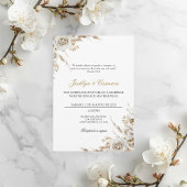 White Boho Floral Spanish Wedding 招待状