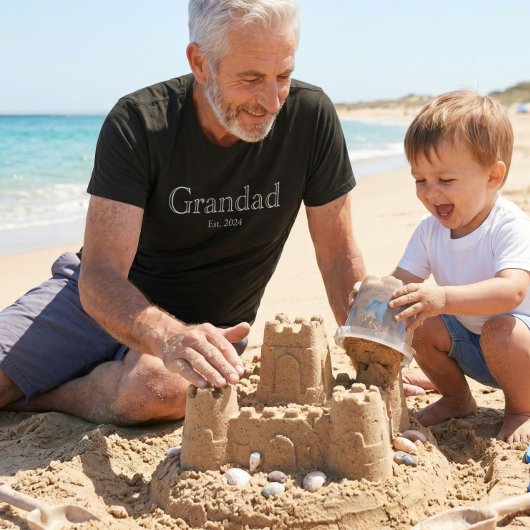 White Bold Minimal Grandad Established  Tシャツ