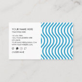 White Bondi Blue Wave Design Business Card 名刺 (裏面)