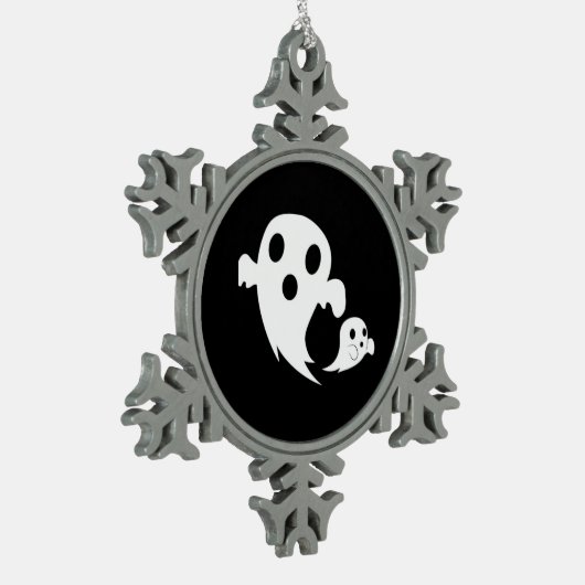 White Boo スノーフレークピューターオーナメント (左)