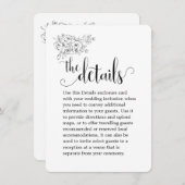 White Bouquet We Do Calligraphy Wedding Details エンクロージャーカード (正面/裏面)