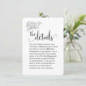 White Bouquet We Do Calligraphy Wedding Details エンクロージャーカード (スタンド正面)