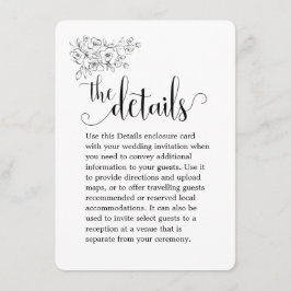 White Bouquet We Do Calligraphy Wedding Details エンクロージャーカード