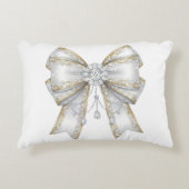 white bow アクセントクッション (正面)