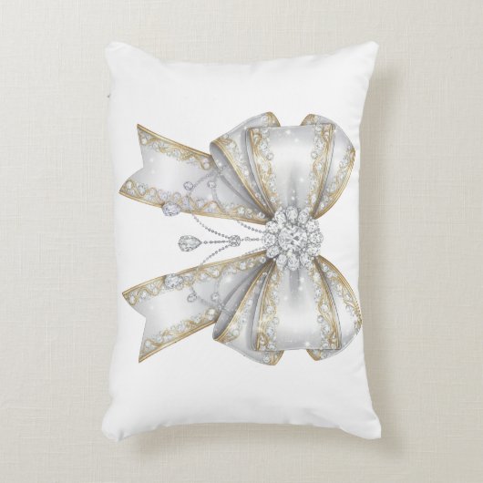 white bow アクセントクッション (正面(垂直))