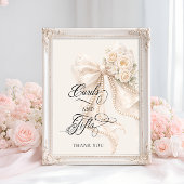 White Bow Bridal Shower Cards and Gifts ポスター