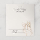 White Bow Bridal Shower Place Card プレイスカード (外部開封)