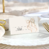 White Bow Bridal Shower Place Card プレイスカード