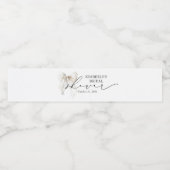 White Bow Elegant Chic Bridal Shower Party ペットボトルラベル (シングルラベル)