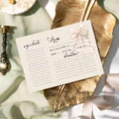 White Bow Floral Bridal Shower Recipe Card