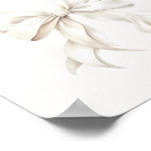 White Bow Guest Book Table Sign ポスター (角)