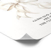 White Bow How Many Kisses Table Sign ポスター (角)