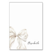 White Bow Name Place Card テーブルナンバー (正面)