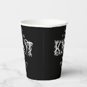 White Bow She's Tying the Knot Black Bridal Shower 紙コップ (右)