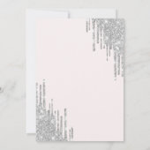 White Bow Silver Glitter Drips Quinceañera 招待状 (裏面)