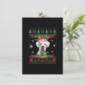 White Boxer Christmas Santa Ugly Sweater Dog Lover 招待状 (スタンド正面)