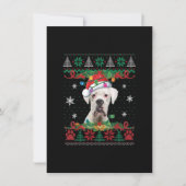 White Boxer Christmas Santa Ugly Sweater Dog Lover 招待状 (正面)