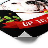 White Boxer Dog Reindeer Christmas Gift Boys Girls ポスター (角)