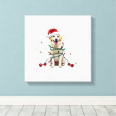 White Boxer Dog Ugly Christmas Sweater Funny Xmas  キャンバスプリント (インサイチュ (ウッドフロア))