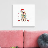 White Boxer Dog Ugly Christmas Sweater Funny Xmas  キャンバスプリント (インサイチュ (リビング))