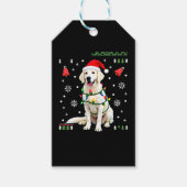 White Boxer Dog Ugly Christmas Sweater Funny Xmas  ギフトタグ (正面)