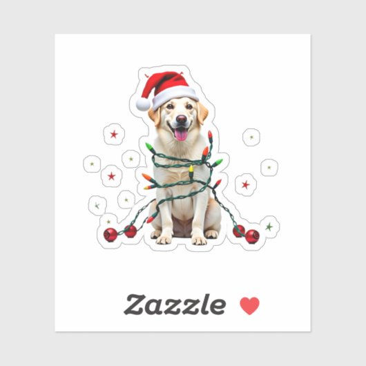 White Boxer Dog Ugly Christmas Sweater Funny Xmas  シール (シート)