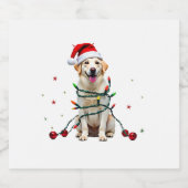 White Boxer Dog Ugly Christmas Sweater Funny Xmas  スパークリングワインラベル (シングルラベル)