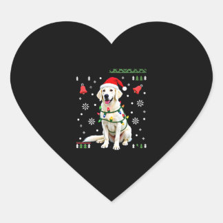 White Boxer Dog Ugly Christmas Sweater Funny Xmas  ハートシール