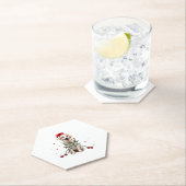 White Boxer Dog Ugly Christmas Sweater Funny Xmas  ペーパーコースター (インサイチュ)