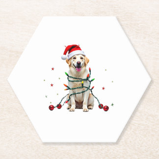White Boxer Dog Ugly Christmas Sweater Funny Xmas  ペーパーコースター
