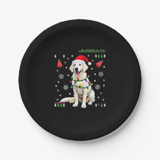 White Boxer Dog Ugly Christmas Sweater Funny Xmas  ペーパープレート