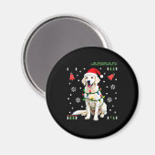 White Boxer Dog Ugly Christmas Sweater Funny Xmas  マグネット (正面/裏面)